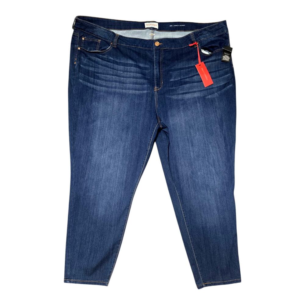 Molly & Isadora Plus Size 32W Leroy Skinny Ankle Blue Jeans Stretch Denim NWT
